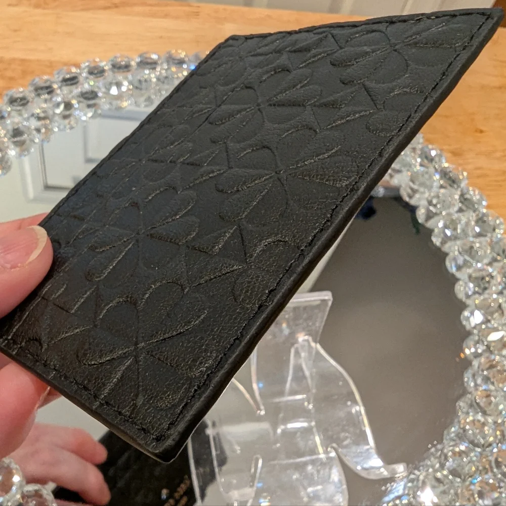 Kate Spade Hollie Spade Clover Geo Embossed Slim Card Holder NWOT